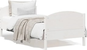 vidaXL fehér tömör fenyőfa ágykeret matrac nélkül 90 x 190 cm