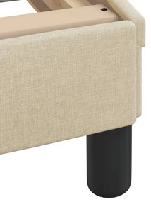 krémszínű szövet ágykeret fejtámlával matrac nélkül 90x200 cm