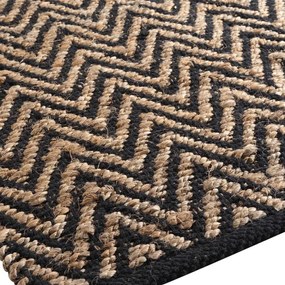 Fekete-natúr színű szőnyeg 120x170 cm Zigzag – douceur d'intérieur