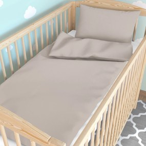 Goldea gyermek pamut ágyneműhuzat kiságyba - szürkésbarna 100 x 135 és 40 x 60 cm