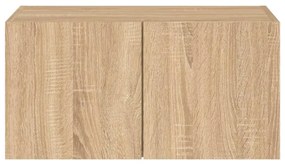 sonoma tölgy színű fali TV-szekrény LED-ekkel 60x35x31 cm