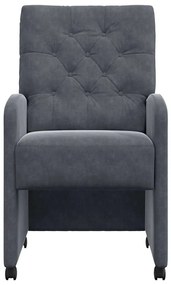 Kerekes Étkező Székek 2 pcs Sötétszürke 58 x 67 x 97 cm Bársony