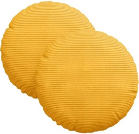 vidaXL Ülőpárnák 2 pcs Világos sárga Ø 30 cm Bársonyos szövet