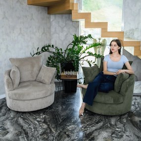 Relaxációs forgófotel, sötétzöld, SALTER