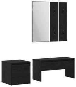 Előszoba bútorkészlet 3 pcs Musta tammi 80 x 31 x 40 cm Faanyag