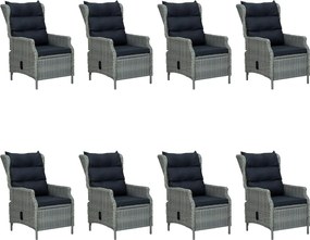 vidaXL 9 részes világosszürke kerti étkezőgarnitúra