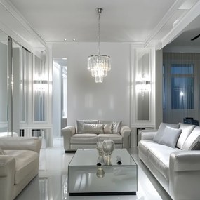 Brilagi - LED Kristály csillár láncon MOZART 4xE14/40W/230V fényezett króm