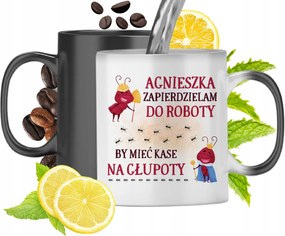 Varázsbögre Ágnesnek Fekete matt nyomott mintával 330ml