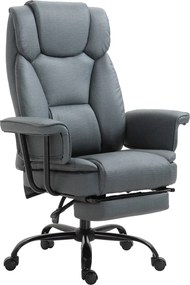 Vinsetto Ergonomikus Irodai Széket 360°-ban Forgatható Számítógépes Szék, Magasságállítható Fejtámlával és Párnázott Karfákkal, Lábtartó, Műbőr, 68 x