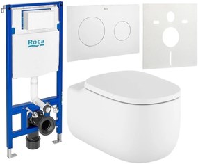 Set WC csésze Roca Beyond A3460B7620, beépíthető keret Roca Duplo A890070020, A801B8262B, A890189207, A890063000
