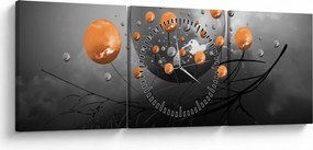 Narancssárga gömbök képe (órával) (90x30 cm)