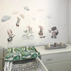 INSPIO Falmatricák - Kiránduló akvarell nyuszik