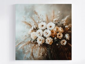 Vászonkép Canvas Dekoráció Csokor Virágok Fű Gabona Rózsa 80x80