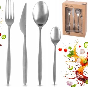Evőeszköz Szett acél evőeszköz 6 személyes 24 db-os villa kanál kés kanál