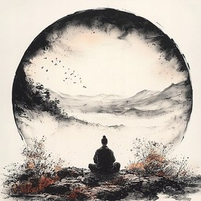 Vászonkép Canvas Szerzetes Meditáció Harmónia Zen Orient Japán 80x80