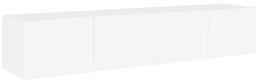 2 db fehér falra szerelhető TV-szekrény LED-del 60x35x31 cm