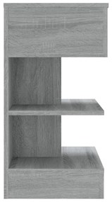 Szürke sonoma színű szerelt fa éjjeliszekrény 40 x 35 x 65 cm