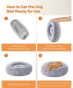 Feandrea kutyaágy, kerek macskaágy, m-es méretű 60 cm, szürke