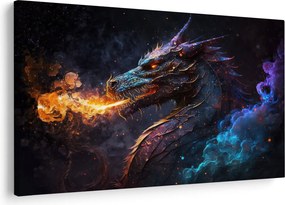 Kép - Lángokat köpködő sárkány (90x60 cm)