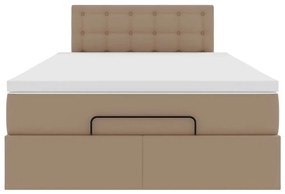 oszmán ágykeret matraccal cappuccino 120x200cm műbőrrel
