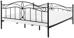 Franciaágy 180 cm ANTALIA (ágyráccsal) (fekete). 1007097