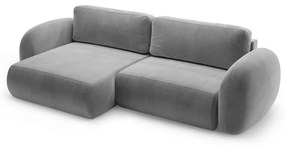 Sötétszürke bársony kinyitható-tárolóhelyes sarokkanapé Tonale – Cosmopolitan Design