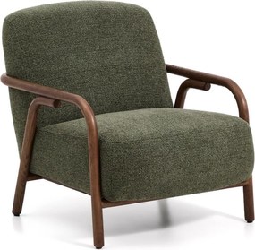 Sötétzöld zsenília fotel Sylo – Kave Home
