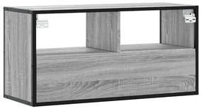 szürke sonoma színű szerelt fa és fém TV-szekrény 80x31x39,5 cm