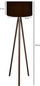 Állólámpa AYD 1xE27/40W/230V fekete/barna