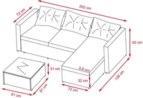 Avenberg ELISE rattan sarokgarnitúra - barna/bézs