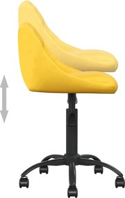 vidaXL mustársárga bársony irodaszék