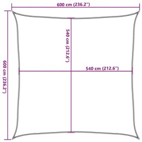 bézs HDPE napvitorla 160 g/m² 6 x 6 m
