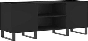 vidaXL fekete szerelt fa hanglemezszekrény 121x38x48 cm