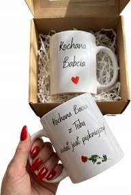 Bögre Kedves Nagymama, Ajándék Nagyinak, tartós nyomat, elegáns bögre