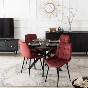 Bordó Bársony Étkezőszék. CHRIS