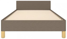 tópszínű szövet ágykeret fejtámlával matrac nélkül 90x200 cm