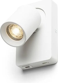 RENDL VOLTERA USB nástěnná bílá 230V LED GU10 9W