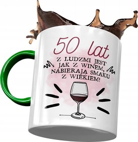 Zöld Bögre Születésnapra 50 50-es 50-es Ajándék Nyomtatott Fotóval