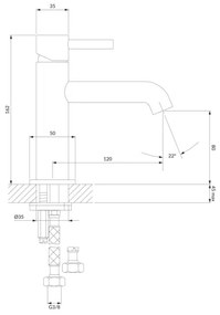 OMNIRES Y1210NCPB - Mosdócsap Y 16,2 cm csiszolt réz