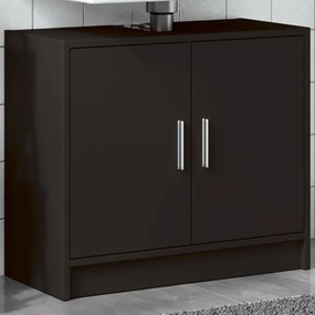 Fekete szerelt fa mosdószekrény 63 x 29 x 55 cm
