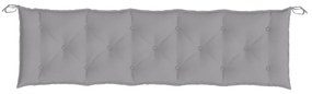 2 db szürke oxford szövet kerti padpárna 180 x 50 x 7 cm