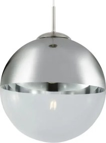 Globo 15853 Függeszték, nikkel matt, üveg átlátszó,króm, ø: 300, Foglalat típusa:1xE27 60W 230V