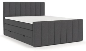 Szürke ágyneműtartós boxspring ágy 180x200 cm Ruby – Maison de Rêve