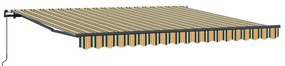 Manuális Behúzható Napellenző Zöld és sárga 400x350 cm