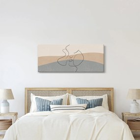 Kép - Line art csók (120x50 cm)