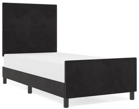 Ágykeret Fekete 100x200 cm Bársony