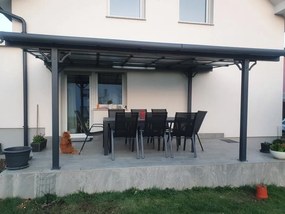 Lapostetős alumínium garázs kocsibeálló antracit 300 cm x 496 cm CP-4L