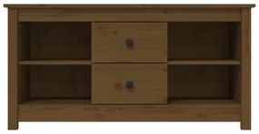 mézbarna tömör fenyőfa TV-szekrény 103 x 36,5 x 52 cm