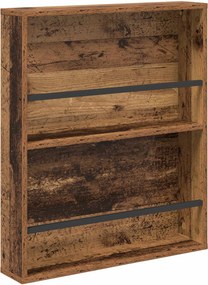 vidaXL Magazin állvány polcokkal Öreg fa 60 x 12 x 70 cm Faanyag
