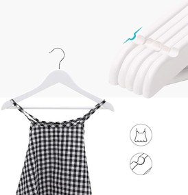 Kis méretű vállfa 35 cm, Gyermek ruhaakasztók, 20 db-os csomag, fehér